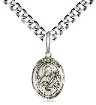 Pewter Saint Meinrad of Einsideln Medal Religious and Catholic Jewelry Engraved Catholic Saint Jewelry