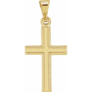 14K Yellow 15x9.5 mm Cross Pendant  