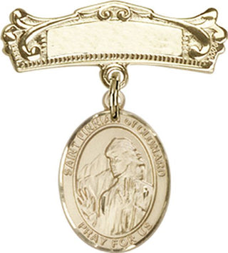 14kt Gold Filled Badge Pin St. Finnian of Clonard Baby Badge - Engravable