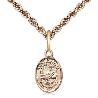 14kt Gold Filled Saint Rosalia Medal Religious and Catholic Jewelry Engraved Catholic Saint Jewelry