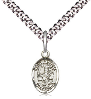 Pewter Saint Rosalia Medal Religious and Catholic Jewelry Engraved Catholic Saint Jewelry