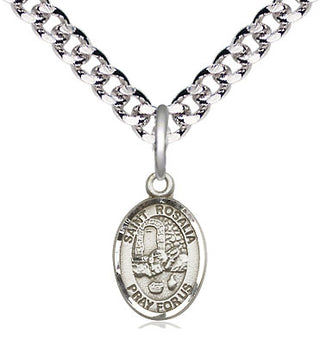 Pewter Saint Rosalia Medal Religious and Catholic Jewelry Engraved Catholic Saint Jewelry
