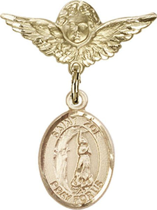 14kt Gold Filled Small Angel w/Wings St. Zoe of Rome Baby Badge - Engravable