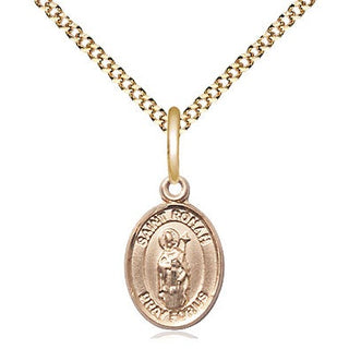 14kt Gold Filled Saint Ronan Medal Religious and Catholic Jewelry Engraved Catholic Saint Jewelry