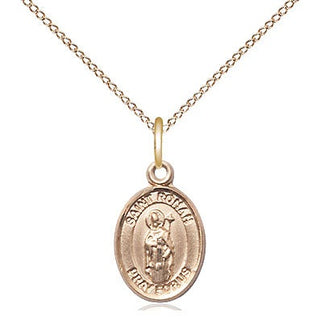 14kt Gold Filled Saint Ronan Medal Religious and Catholic Jewelry Engraved Catholic Saint Jewelry