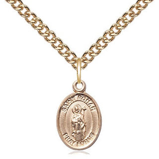 14kt Gold Filled Saint Ronan Medal Religious and Catholic Jewelry Engraved Catholic Saint Jewelry