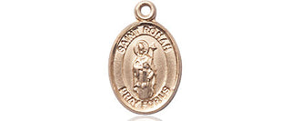 14kt Gold Saint Ronan Medal Engraved Catholic Saint Jewelry
