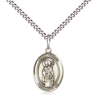 Pewter Saint Ronan Medal Religious and Catholic Jewelry Engraved Catholic Saint Jewelry