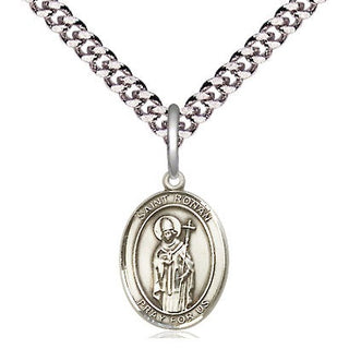 Pewter Saint Ronan Medal Religious and Catholic Jewelry Engraved Catholic Saint Jewelry