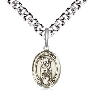 Pewter Saint Ronan Medal Religious and Catholic Jewelry Engraved Catholic Saint Jewelry