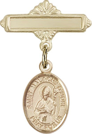 14kt Gold Filled Polished Badge Pin St. Malachy O'More Baby Badge - Engravable