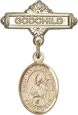 14kt Gold Godchild St. Malachy O'More Baby Badge - Engravable