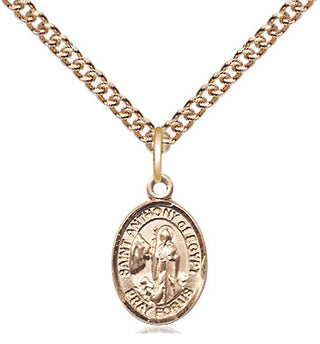 14kt Gold Saint Anthony of Egypt Medal Engraved Catholic Saint Jewelry