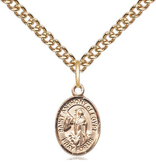 14kt Gold Saint Anthony of Egypt Medal Engraved Catholic Saint Jewelry
