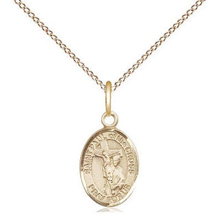 14kt Gold Saint Paul of the Cross Medal Engraved Catholic Saint Jewelry