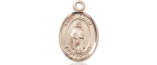 14kt Gold Filled Saint Odilia Medal Engraved Catholic Saint Jewelry