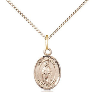 14kt Gold Filled Saint Odilia Medal Religious and Catholic Jewelry Engraved Catholic Saint Jewelry