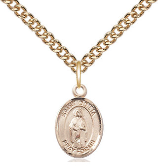 14kt Gold Filled Saint Odilia Medal Religious and Catholic Jewelry Engraved Catholic Saint Jewelry