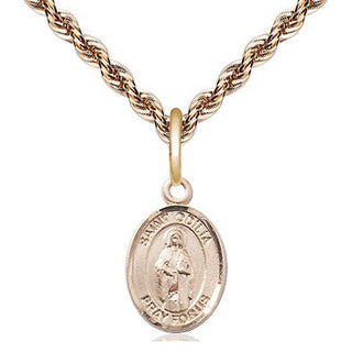 14kt Gold Filled Saint Odilia Medal Religious and Catholic Jewelry Engraved Catholic Saint Jewelry