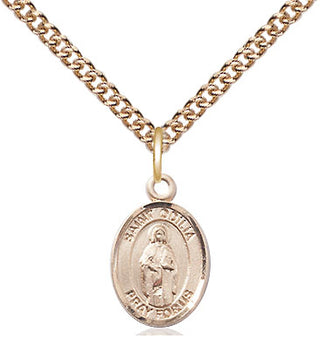 14kt Gold Saint Odilia Medal Engraved Catholic Saint Jewelry