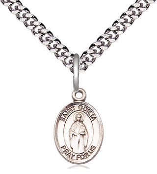 Pewter Saint Odilia Medal Religious and Catholic Jewelry Engraved Catholic Saint Jewelry