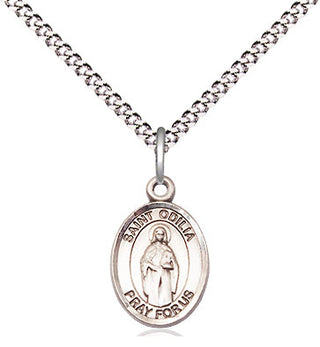 Sterling Silver Saint Odilia Medal Religious and Catholic Jewelry Engraved Catholic Saint Jewelry