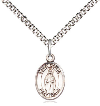 Sterling Silver Saint Odilia Medal Religious and Catholic Jewelry Engraved Catholic Saint Jewelry