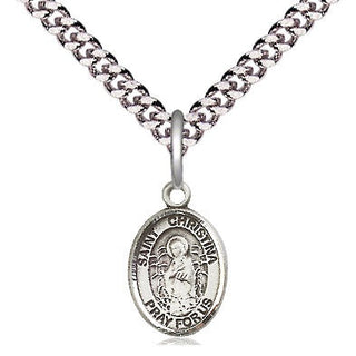 Pewter Saint Christina the Astonishing Medal Religious and Catholic Jewelry Engraved Catholic Saint Jewelry