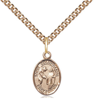 14kt Gold Saint Columbanus Medal Engraved Catholic Saint Jewelry
