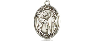Pewter Saint Columbanus Medal Engraved Catholic Saint Jewelry