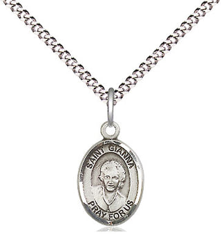 Pewter Saint Gianna Medal Religious and Catholic Jewelry Engraved Catholic Saint Jewelry