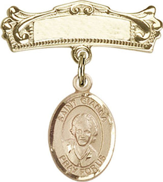 14kt Gold Badge Pin St. Gianna Beretta Molla Baby Badge - Engravable