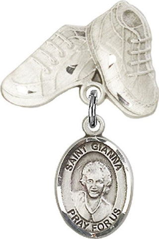 Sterling Silver Baby Boots St. Gianna Beretta Molla Baby Badge - Engravable