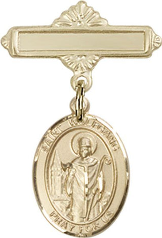14kt Gold Polished Badge Pin St. Wolfgang Baby Badge - Engravable