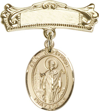 14kt Gold Badge Pin St. Wolfgang Baby Badge - Engravable