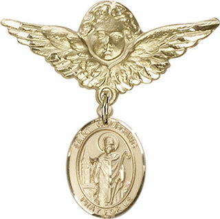14kt Gold Large Angel w/Wings St. Wolfgang Baby Badge - Engravable