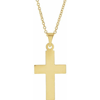 14K Yellow Cross 18" Necklace