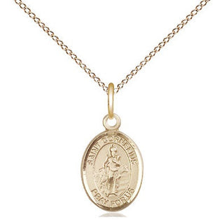 14kt Gold Saint Cornelius Medal Engraved Catholic Saint Jewelry