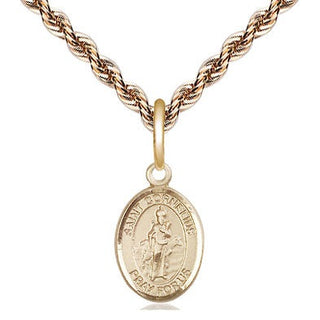 14kt Gold Saint Cornelius Medal Engraved Catholic Saint Jewelry