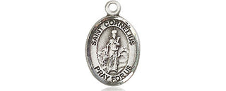 Pewter Saint Cornelius Medal Engraved Catholic Saint Jewelry