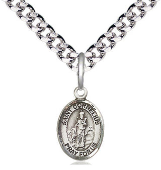 Pewter Saint Cornelius Medal Religious and Catholic Jewelry Engraved Catholic Saint Jewelry
