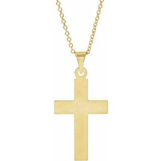 14K Yellow Cross 18" Necklace