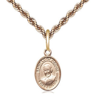 14kt Gold Saint Luigi Orione Medal Engraved Catholic Saint Jewelry