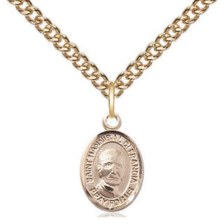 14kt Gold Saint Hannibal Medal Engraved Catholic Saint Jewelry