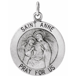 Sterling Silver 18 mm Saint Anne Medal  