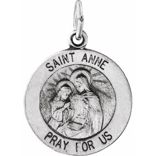 14K White 15 mm Saint Anne Medal