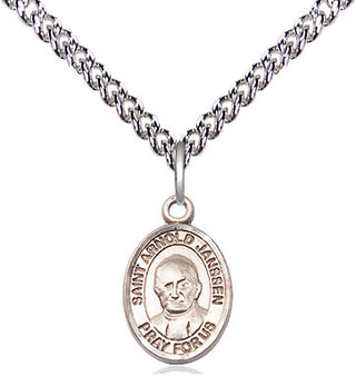 Sterling Silver Saint Arnold Janssen Medal Religious and Catholic Jewelry Engraved Catholic Saint Jewelry