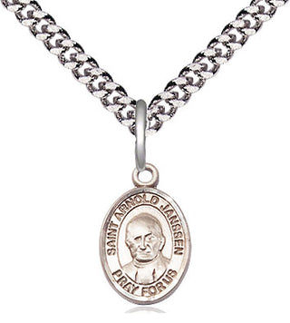 Sterling Silver Saint Arnold Janssen Medal Religious and Catholic Jewelry Engraved Catholic Saint Jewelry