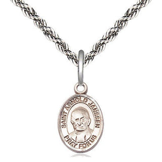 Sterling Silver Saint Arnold Janssen Medal Religious and Catholic Jewelry Engraved Catholic Saint Jewelry