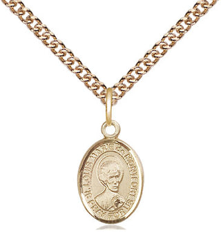 14kt Gold Saint Louis Marie de Montfort Medal Engraved Catholic Saint Jewelry